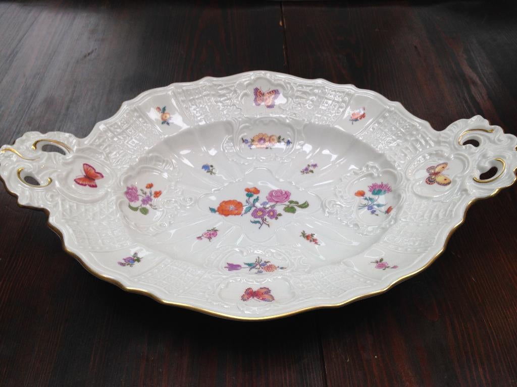 SCHAAL  36x 24 cm, met bont decor, porselein van VOLKSTEDT, Ophalen of Verzenden