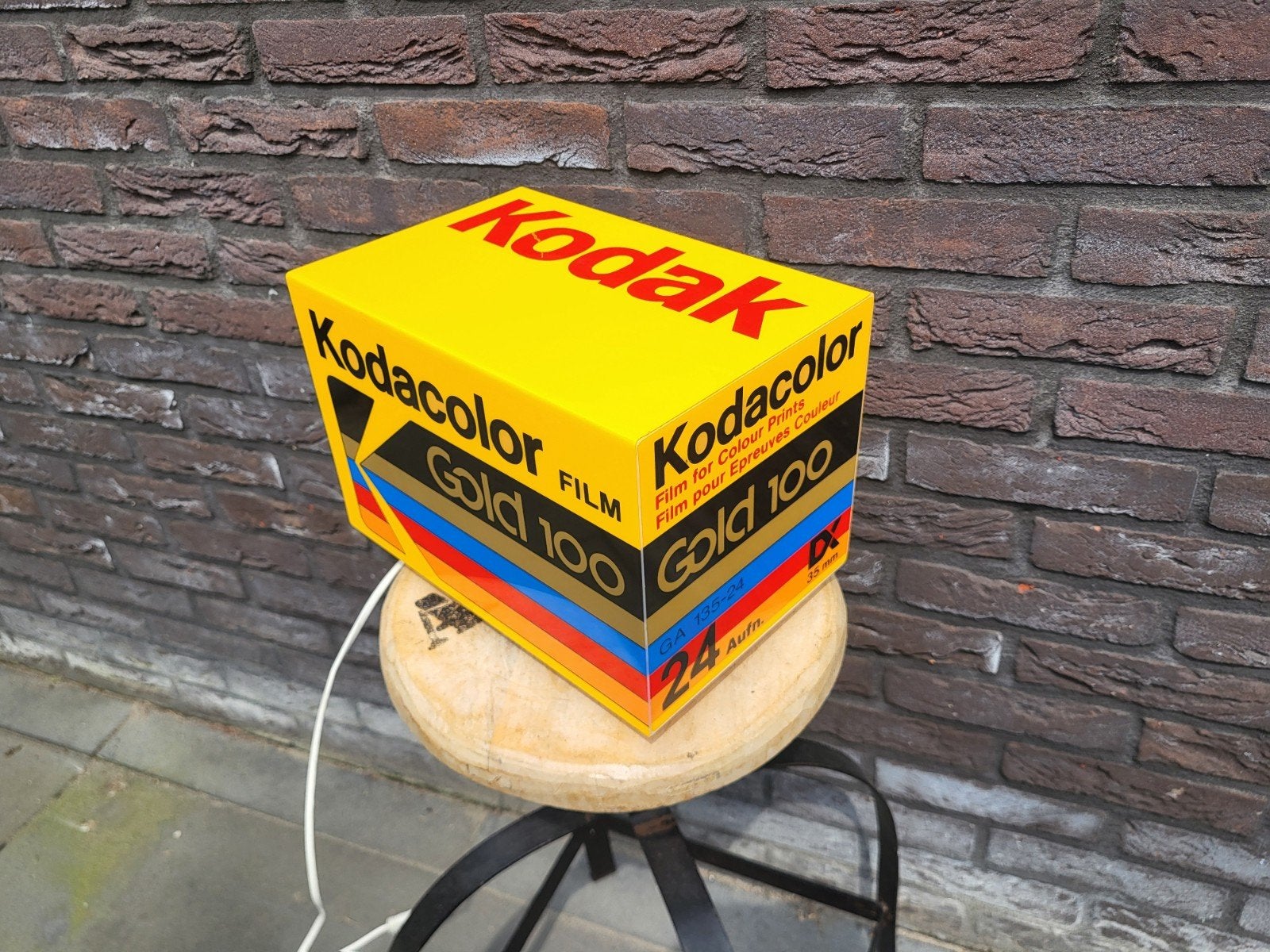 Kodak Kodacolor film Gold 100 reclame lichtbak, lichtreclame, Lichtbak of (neon) lamp, Ophalen of Verzenden, Zo goed als nieuw