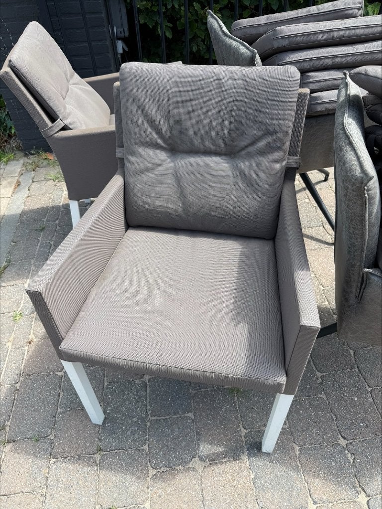 Taupe tuinstoelen, Tuin en Terras, Ophalen, Gebruikt, Kunststof, Stapelbaar
