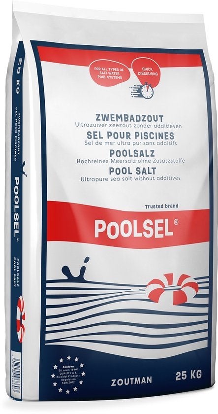 Poolsel Zwembadzout 25 kg - Ultrazuiver Zeezout, Ophalen, Minder dan 80 cm, Overige typen, Rond