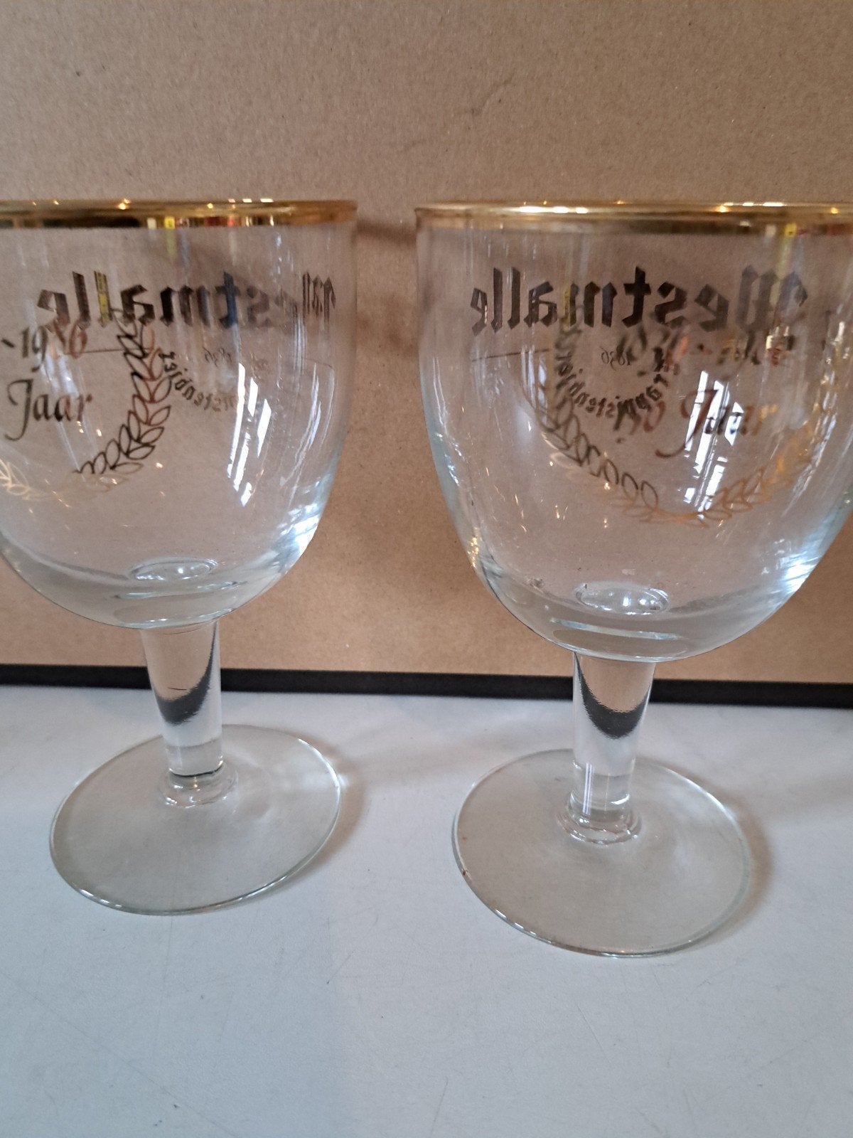 2 Westmalle Jubileum Glazen 1836 tot 1986, Antiek en Kunst, Ophalen of Verzenden