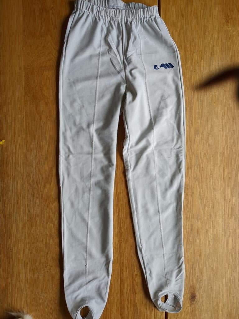 Lange turnbroek Christian Moreau maat 9 jaar, Gebruikt, Wit, Turnbroekje, Kindermaat 122 t/m 140