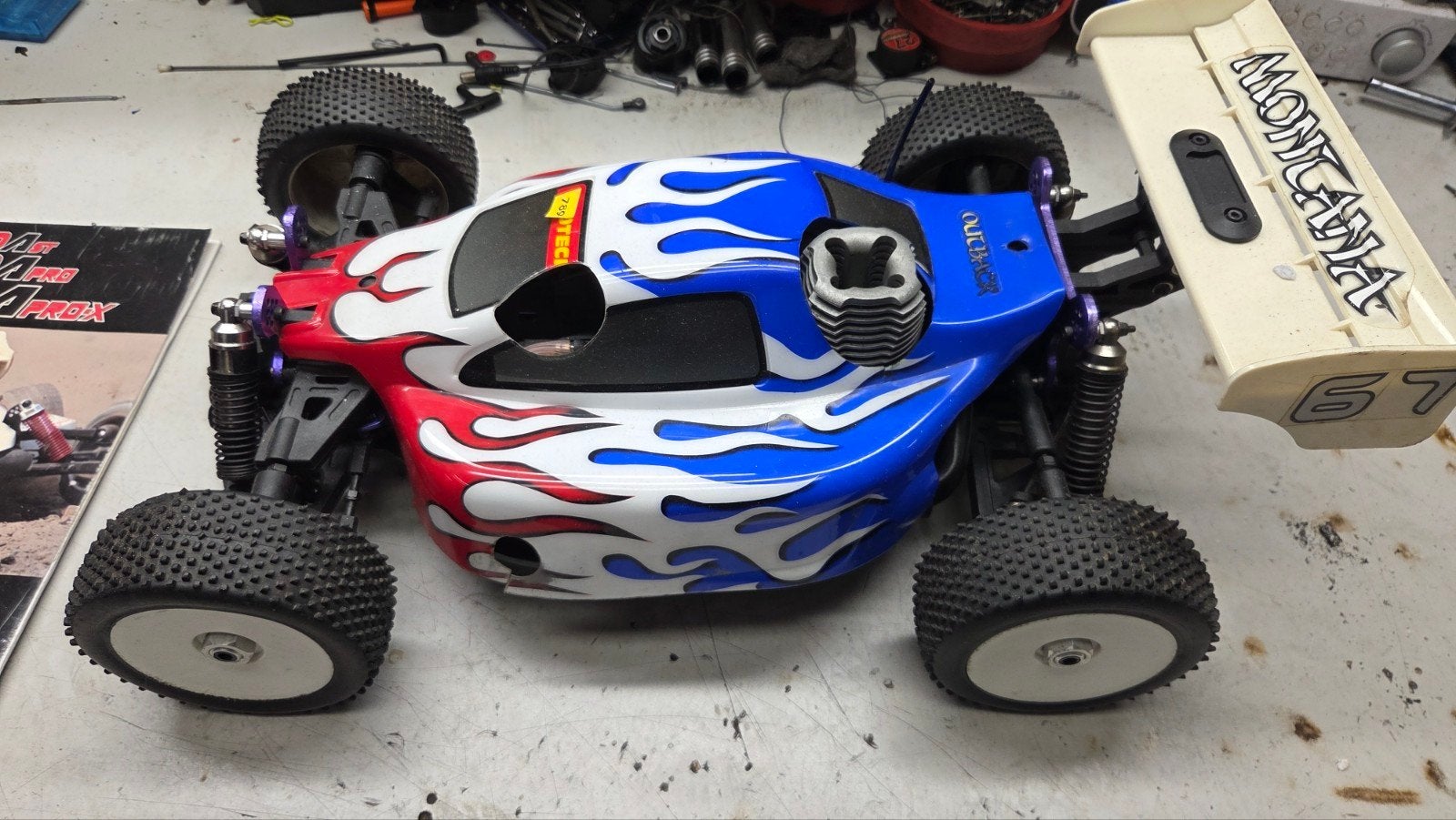 te koop mooie protech enigma, Gebruikt, Auto offroad, Ophalen of Verzenden, Schaal 1:8