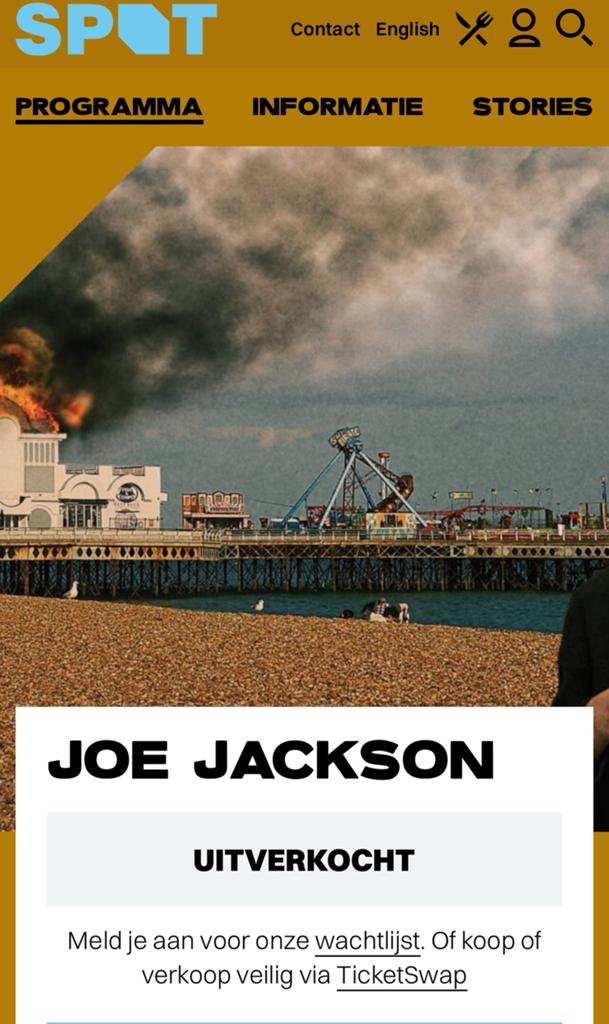 Gevraagd: 2 kaarten Joe Jackson concert 29 nov Oosterpoort, Tickets en Kaartjes, Twee personen, November