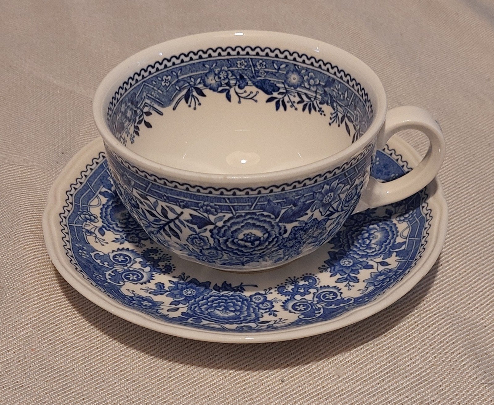 Villeroy & Boch Blauw – Ruime Kop en Schotel vintage!!, Ophalen of Verzenden