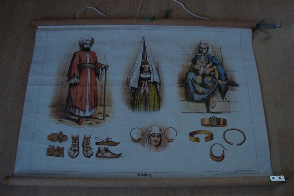 Schoolplaat KLEDING Van Lummel serie Bijbelse platen, Ophalen of Verzenden, Overige thema's