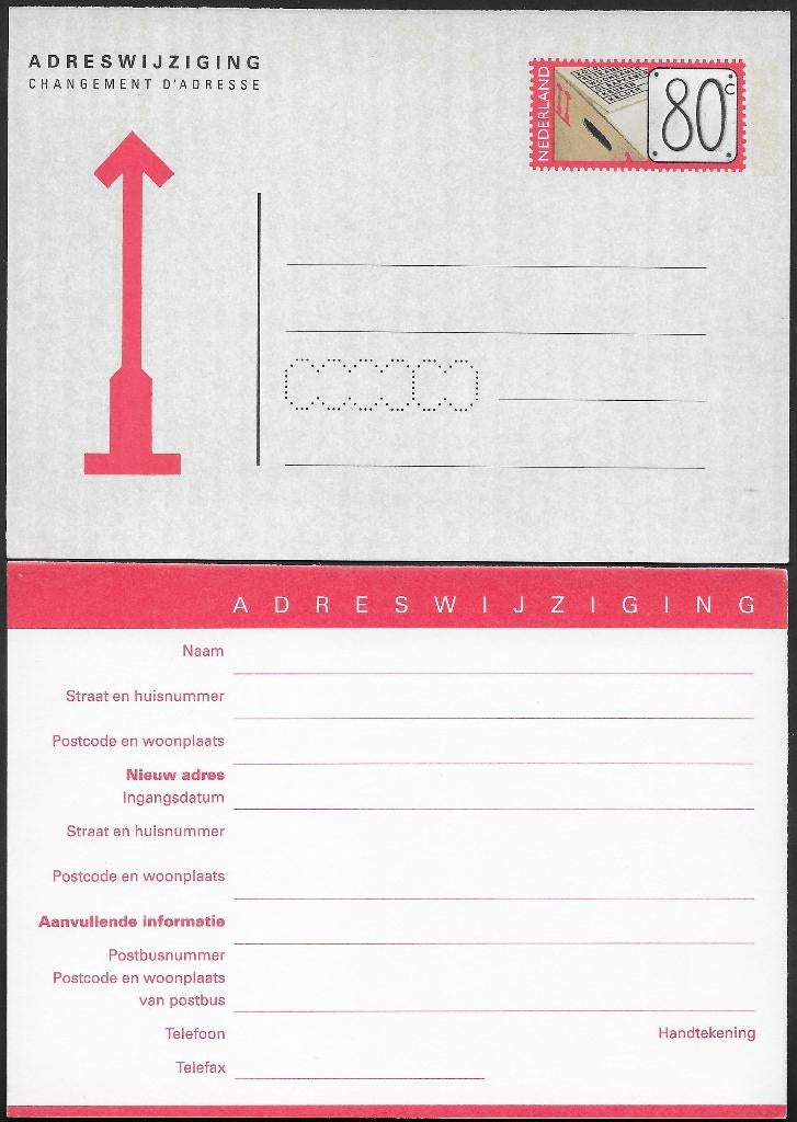 Adreswijziging Geuzendam 62b zonder laserbedrukking Zie INFO, Postzegels en Munten, Ophalen of Verzenden, Briefkaart