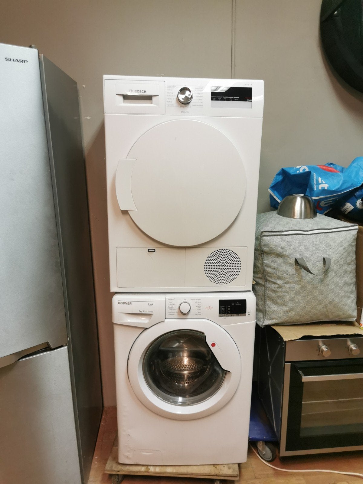 Wasmachine - 8 kg, 1400 toeren, BOSCH condens droger.eco, 6 tot 8 kg, Ophalen of Verzenden, Zo goed als nieuw, 85 tot 90 cm