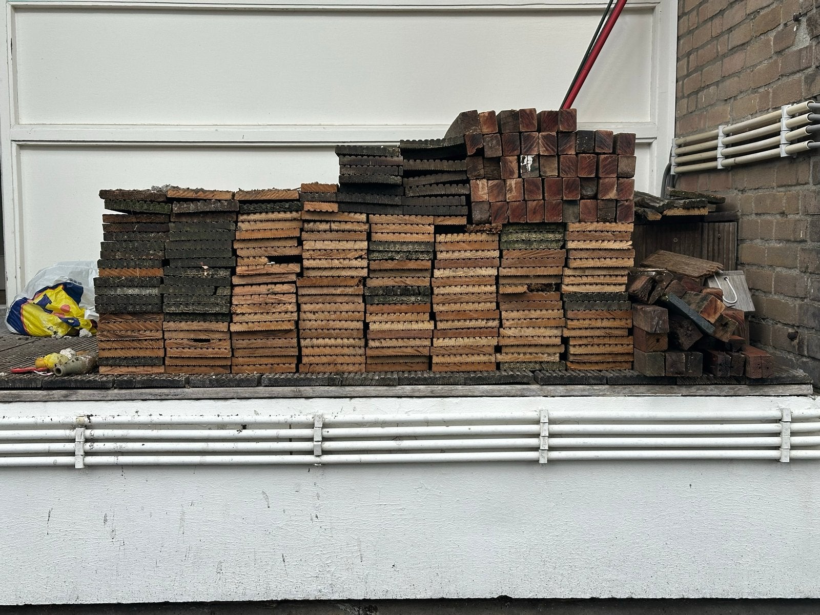 Vlonders (ca. 25 m²) in stukken van 1-1.1m, Ophalen, Gebruikt, Hout