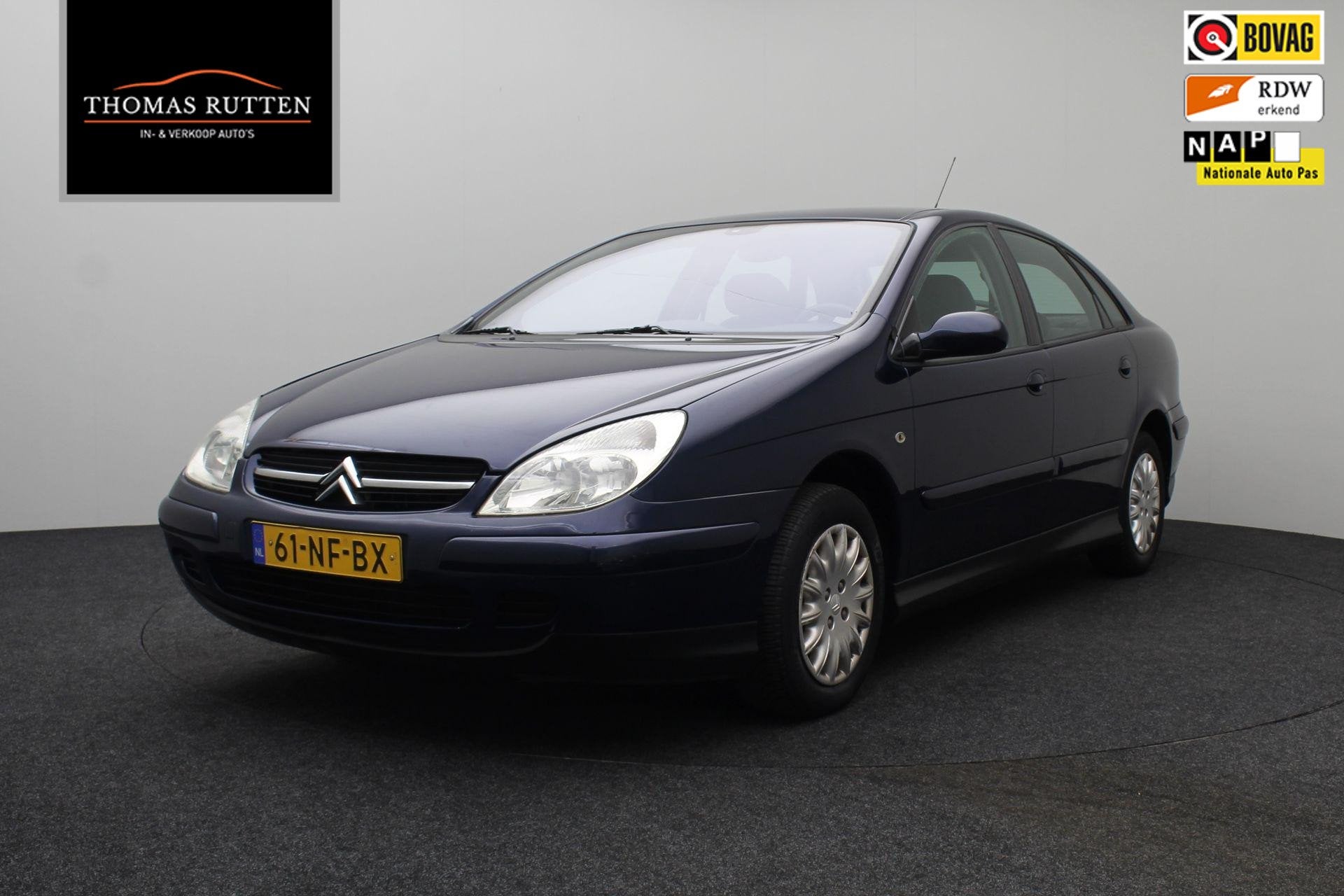 Citroen C5 2.0-16V Différence 2003 | Airco | Cruise Control, Auto's, Citroën, Voorwielaandrijving, Gebruikt, 4 cilinders, Blauw
