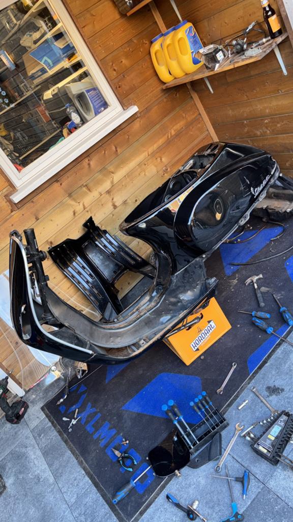 Vespa s frame met kenteken en nummers, Ophalen, Gebruikt, Frame, Vespa