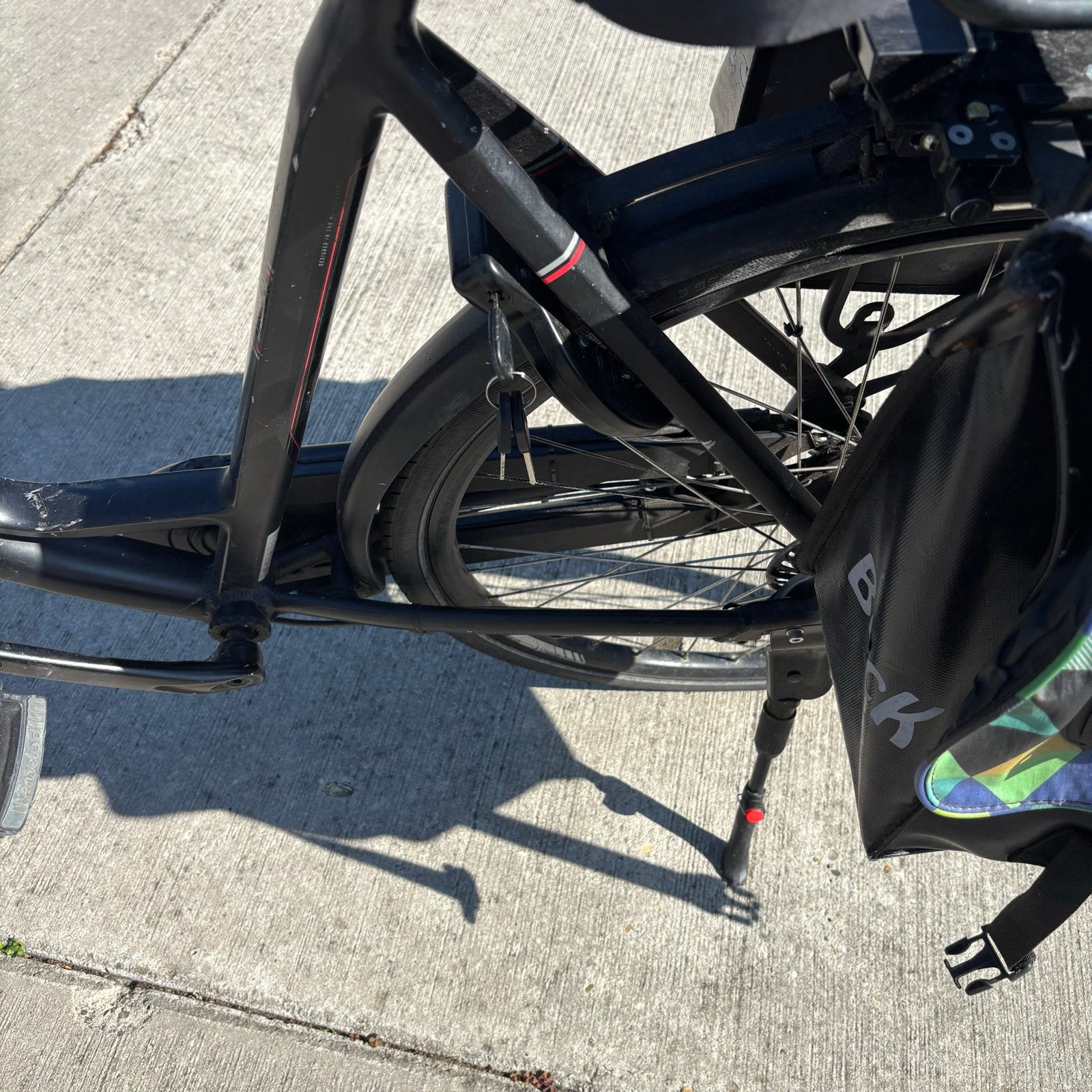 Amslod elektrische fiets, zwart, met fietstassen, Overige merken, Gebruikt, Ophalen of Verzenden, 51 tot 55 cm