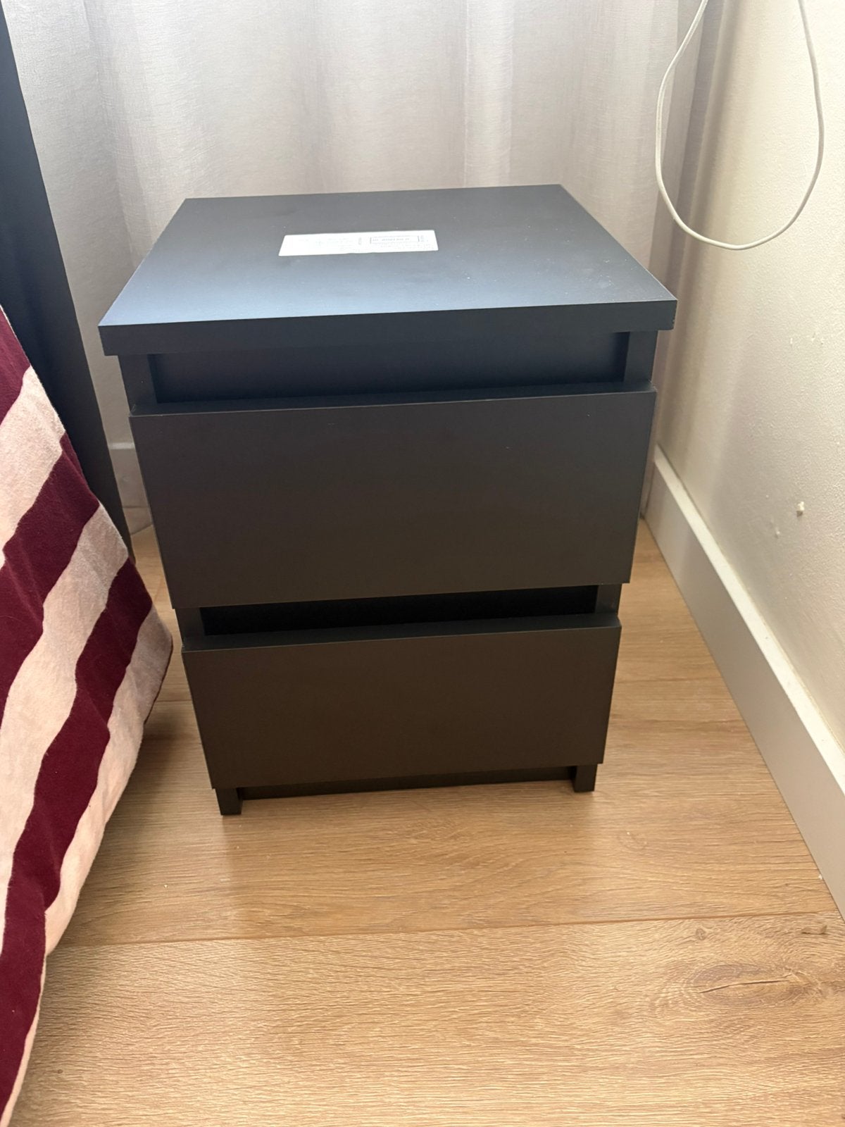Zwart nachtkastje, Ophalen, Nieuw, Minder dan 45 cm, Minder dan 55 cm
