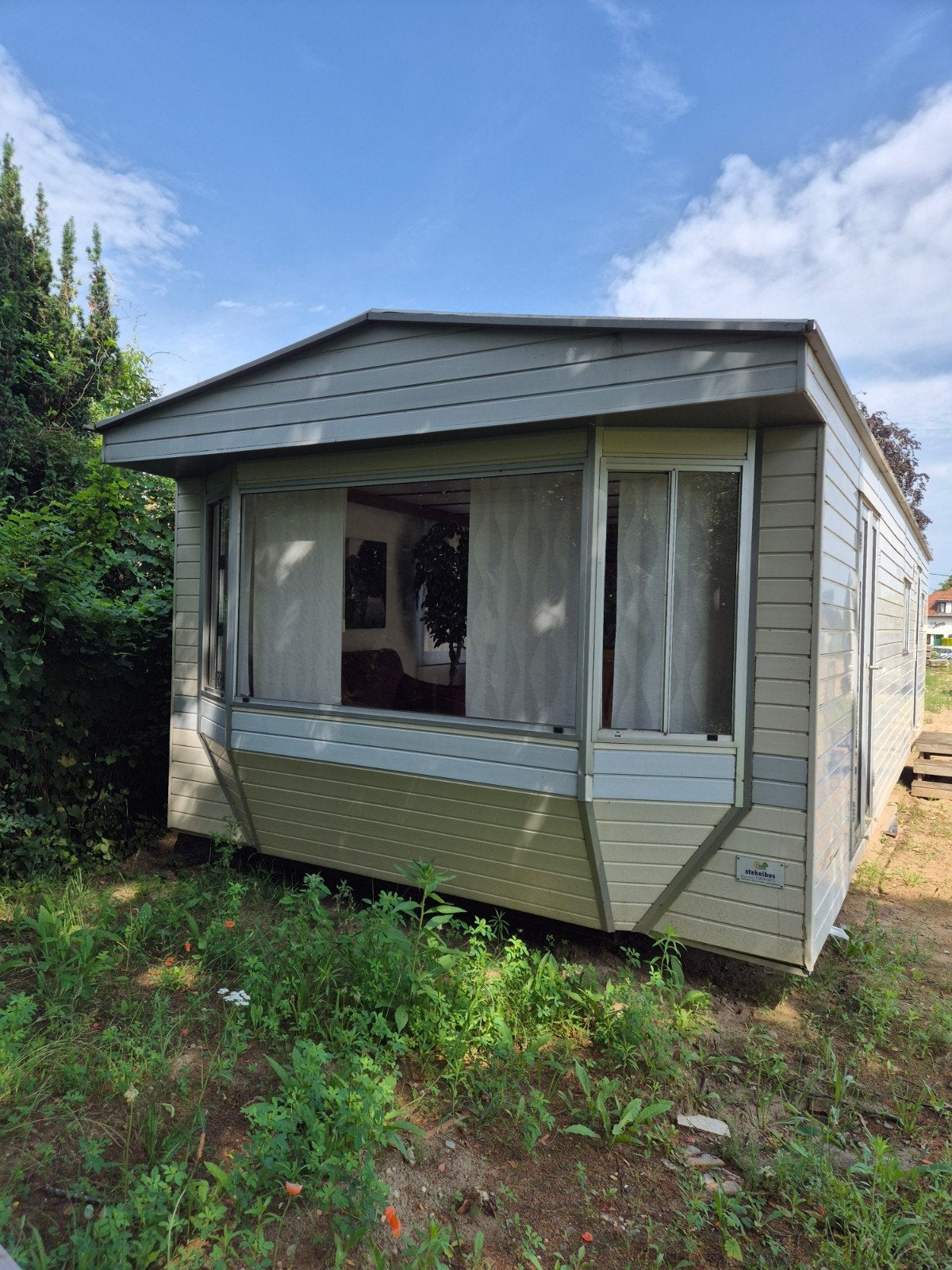 Stacaravan 10x3.50 zonder plek, zeer netjes 2 slkm douche, Tot en met 4