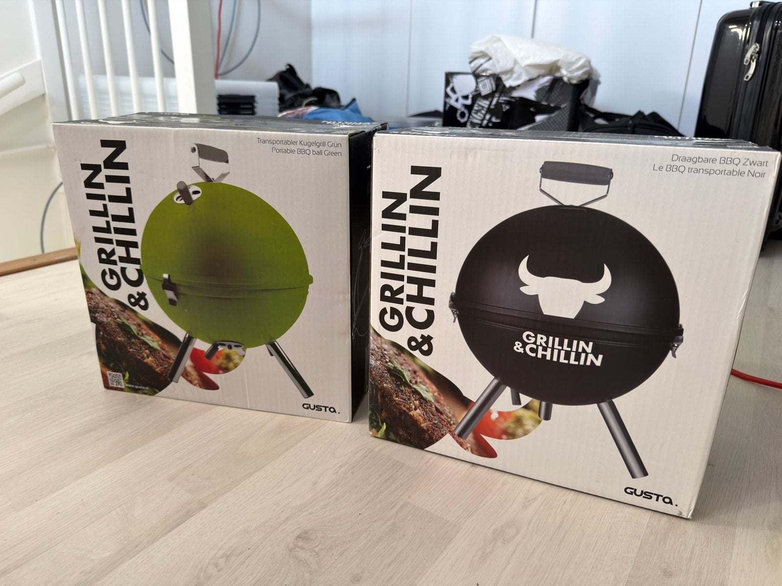 Grillin & Chillin Draagbare BBQ - Groen & Zwart, Ophalen of Verzenden, Nieuw, Met accessoires