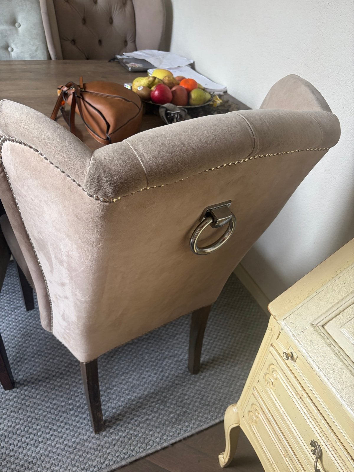 5 stoelen licht grijs laatste 2 foto’s, Ophalen, Gebruikt, Vijf, Zes of meer stoelen, Stof
