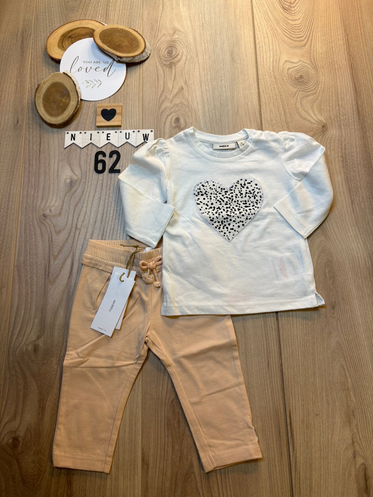 Baby meisje setje mexx shirtje, noppies broekje maat 62, Ophalen of Verzenden, Nieuw, Meisje, Setje