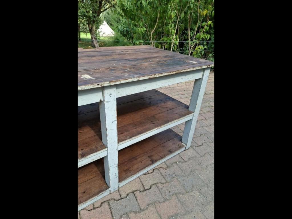 Oude Werktafel / Keukeneiland Tafel, Antiek en Kunst, Antiek | Meubels | Tafels, Ophalen