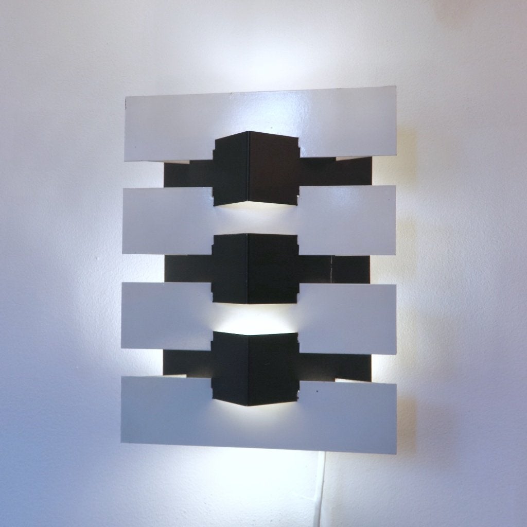 wandlamp J. Hoogervorst Anvia metaal geometrisch 60s, Huis en Inrichting, Anvia, Gebruikt, -, Zwart