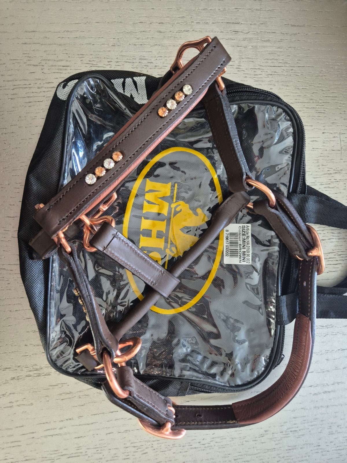 Leren halster met steentjes MINI MINI nieuw, Minder dan 40 cm, Nieuw, Minder dan 35 cm, Minder dan 20 cm