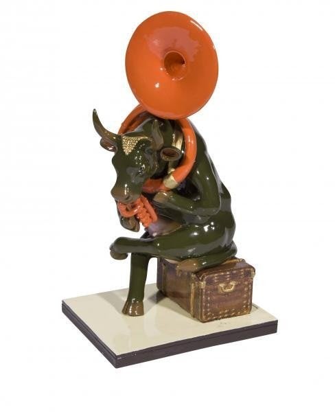 Nieuw Cow Parade koe Josephine au Trombone incl. verzending, Antiek en Kunst, Ophalen of Verzenden, Beeld