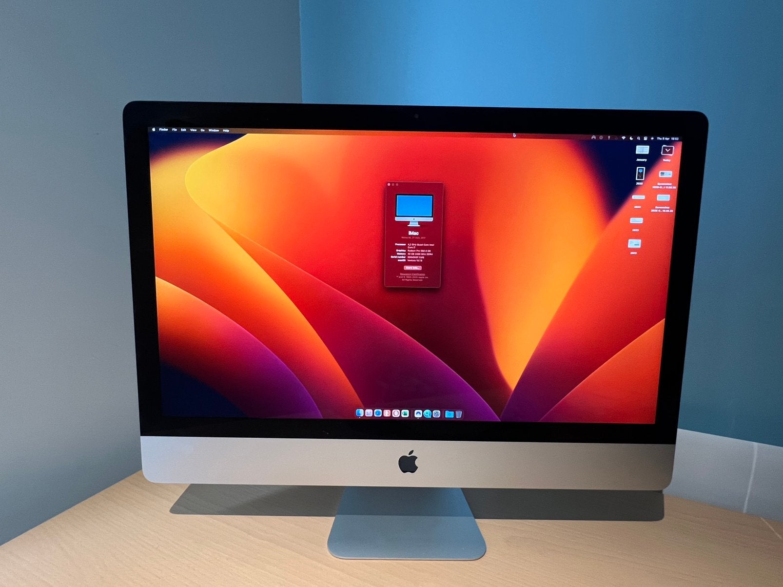 iMac 27” 5K 2017 i7 | 40GB RAM | Radeon 580 | 500GB SSD, Ophalen, Gebruikt, 32 GB, SSD