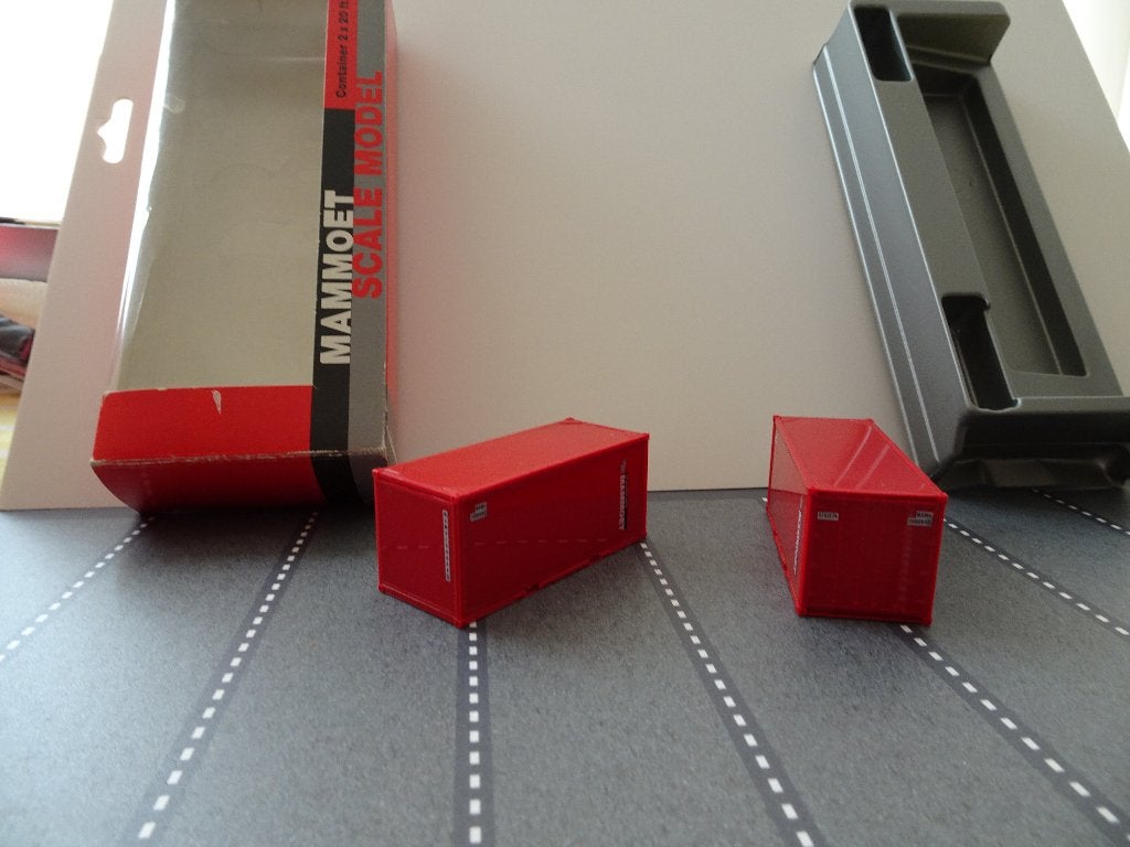34 herpa 2x 20 voet container mammoet 1:87 truck trein, Hobby en Vrije tijd, Modelauto's | 1:87, Ophalen of Verzenden, Nieuw, Bus of Vrachtwagen