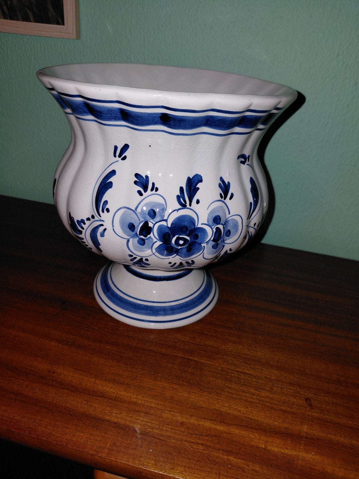 Delft blauwe bloempot., Ophalen of Verzenden