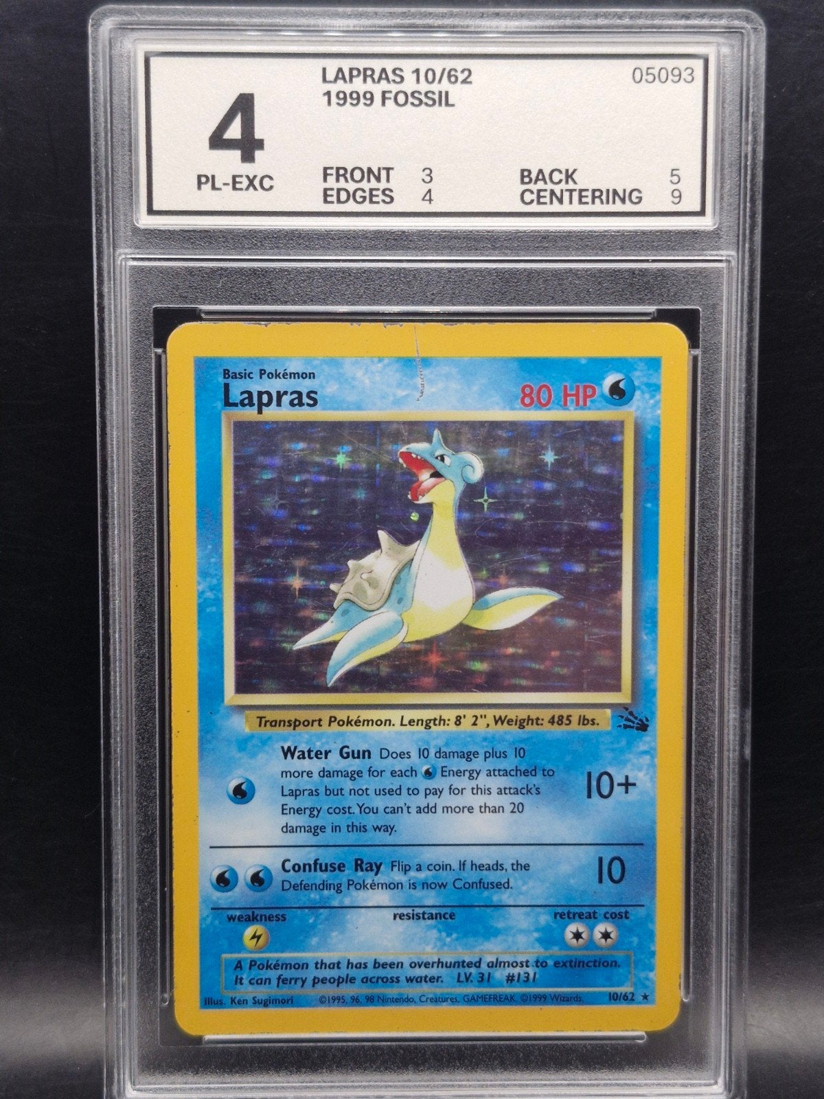 lapras 1999 holo fossil vintage pokemon #10 WG 4, Verzenden, Zo goed als nieuw, Losse kaart