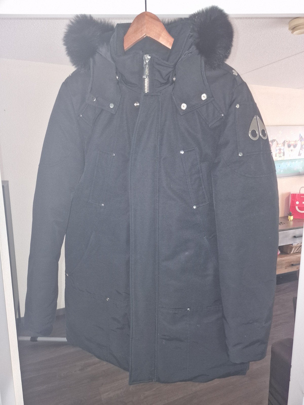 Moose Knuckles Winterjas Zwart Maat L, Maat 52/54 (L), Zwart, Ophalen of Verzenden, Zo goed als nieuw