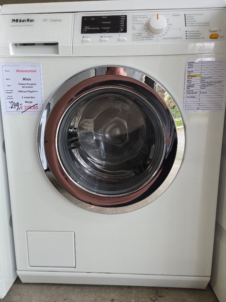 wasmachine - Miele - 7kg - A+++ UITVERKOOP!, Witgoed en Apparatuur, Ophalen, Miele, 1200 tot 1600 toeren, 6 tot 8 kg
