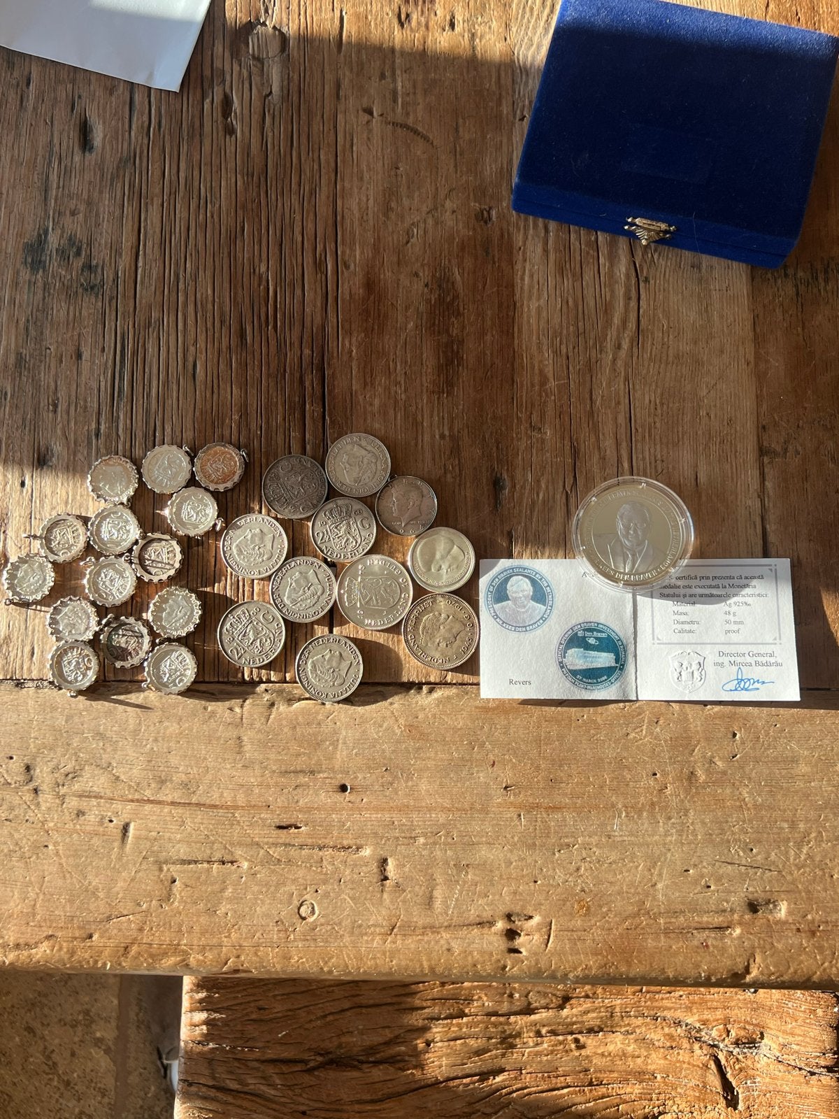 Grote partij zilver: 11 munten, 14 hangers en Proof penning, Koningin Juliana, Zilver, Overige waardes, Verzenden