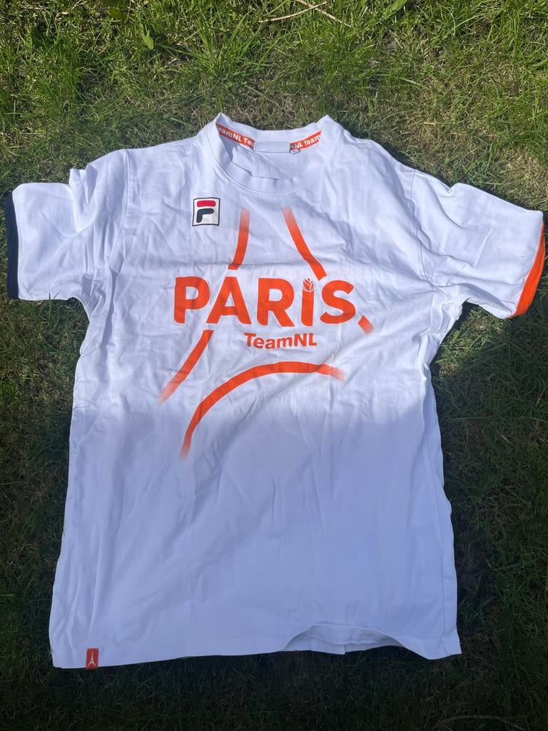Team NL t-shirt L Olympische spelen Parijs, Ophalen, Maat 52/54 (L), Wit, Gedragen