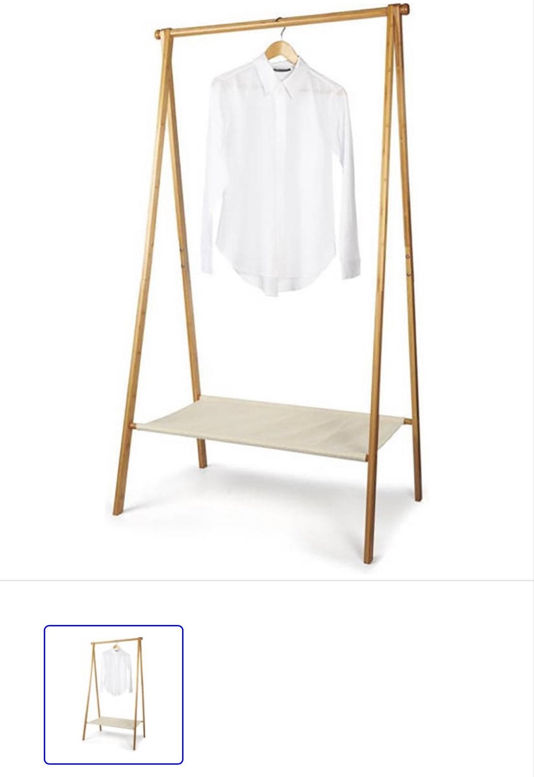 Kledingrek van bamboe met stoffen plank, Kleding | Dames, Kledingrekken, Ophalen, Nieuw
