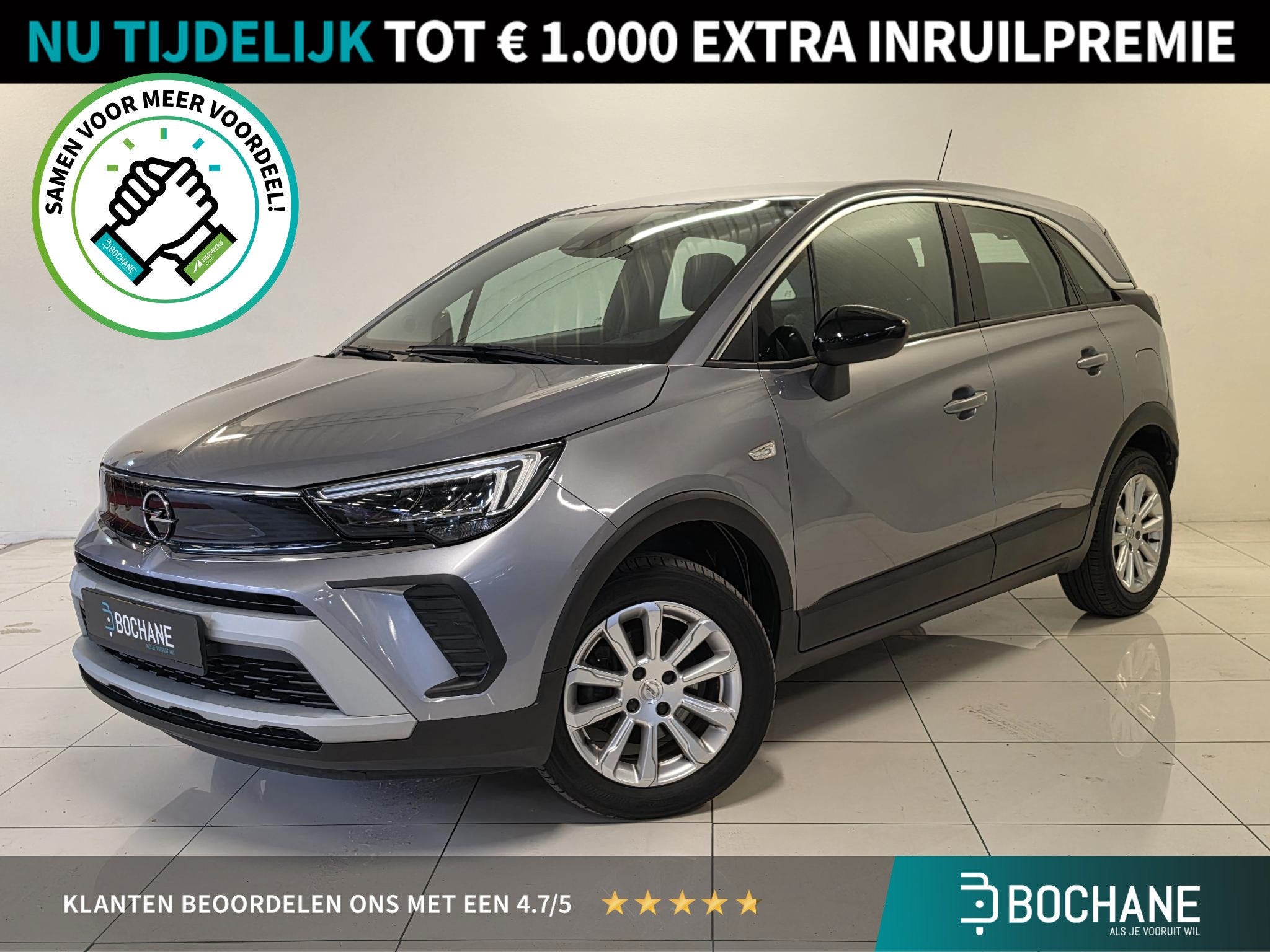 Opel Crossland 1.2 Turbo Elegance | Navgatie | Climate Contr, Auto's, Gebruikt, 1199 cc, Met garantie (alle), Origineel Nederlands