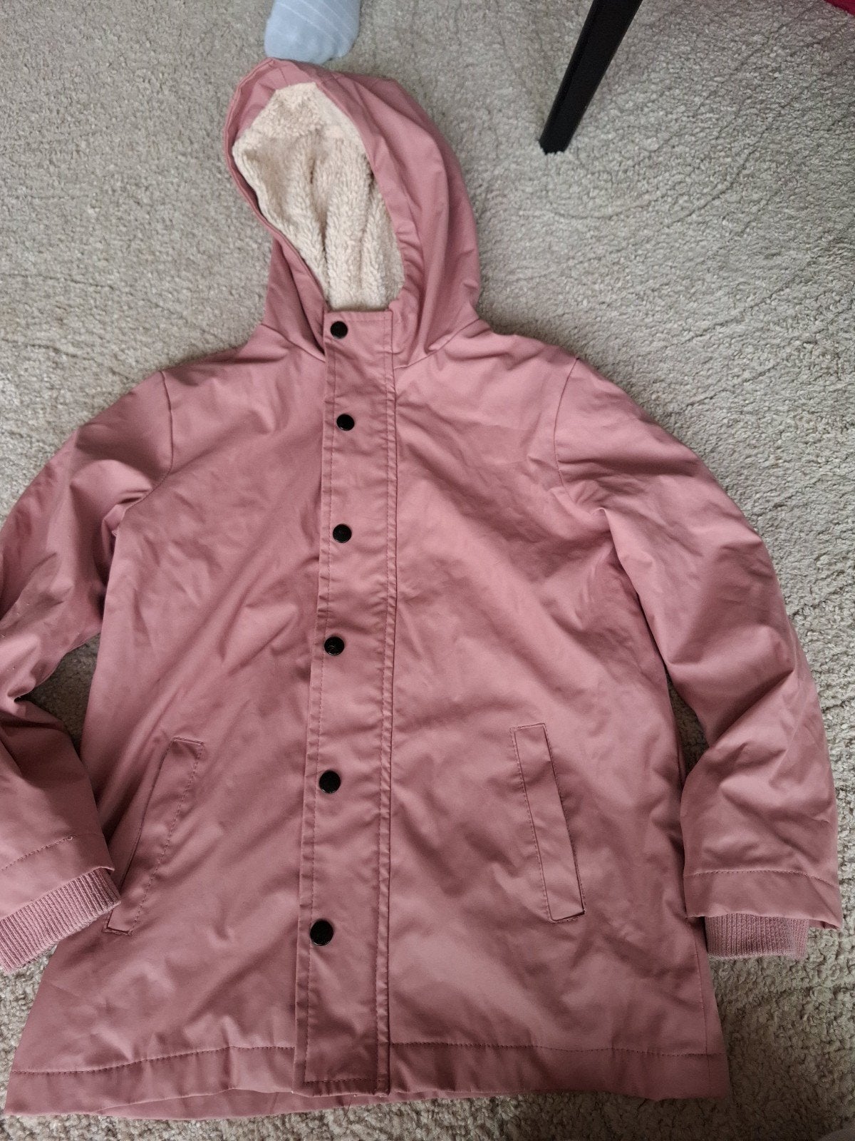 Roze winterjas met teddy voering  Maat 134 140, Ophalen of Verzenden, Onbekend, Roze, Maat 36 (S)