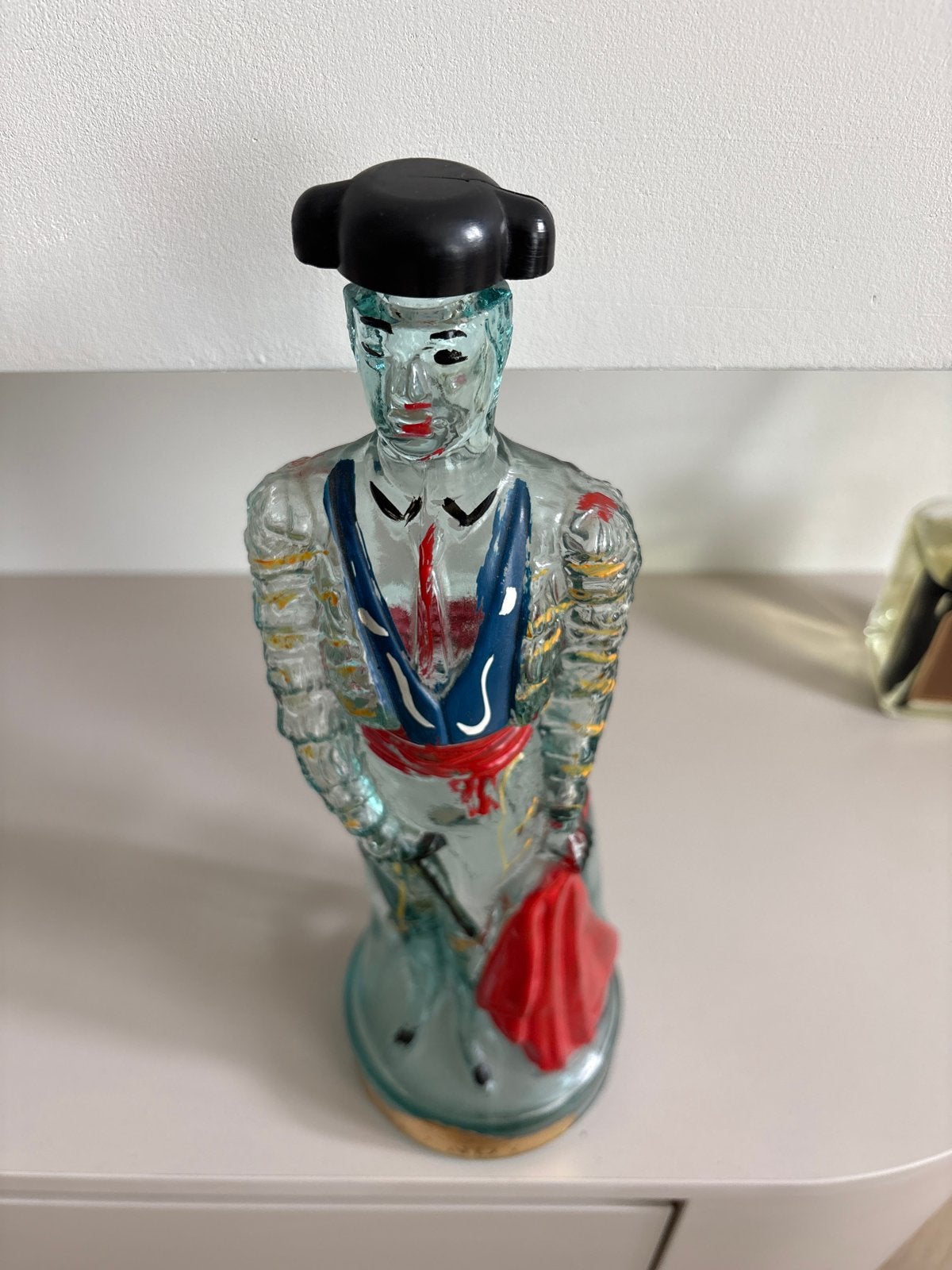 Vintage Glazen Stierenvechter Fles - Decoratief Item, Antiek en Kunst, Ophalen of Verzenden