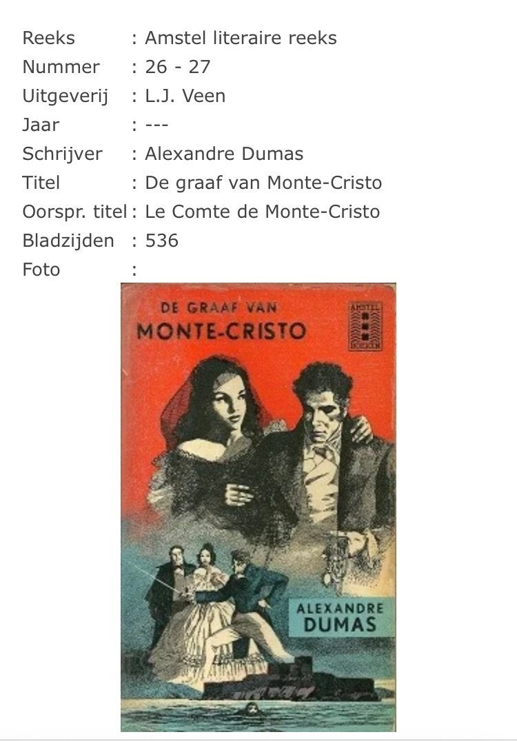 Gevraagd: De Graaf van Monte-Cristo, Verzenden, Gelezen, Alexandre Dumas