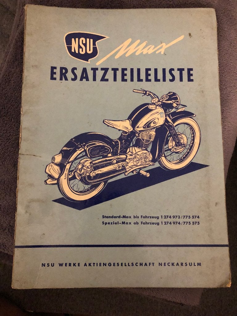 NSU Max Ersatzteileliste onderdelenlijst met exploded views, Ophalen of Verzenden, Overige merken