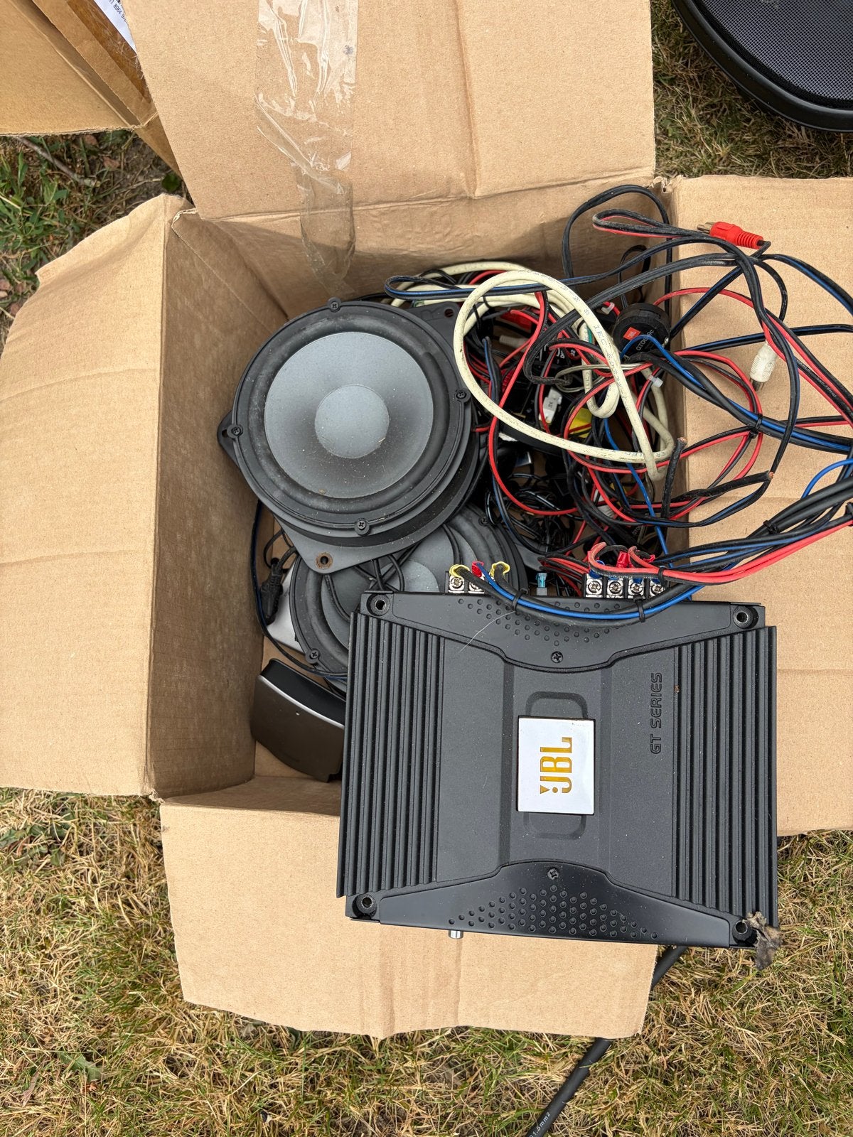 JBL Hoedenplank Speakers & GT Series Versterker Set, Ophalen, Gebruikt