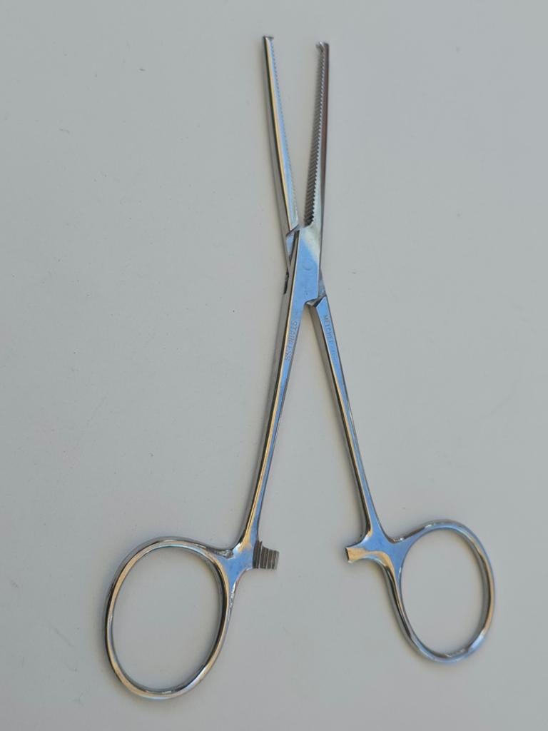 Melcher Arterieklem mosquitoklem 14cm Rechte Bek 1x2 Tandjes, Ophalen of Verzenden