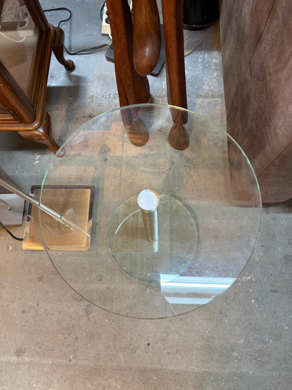 Glazen bijzettafel, Ophalen, Minder dan 50 cm, 50 tot 100 cm, Rond