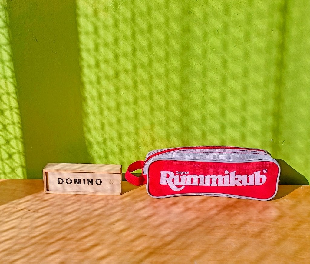 Goliath Rummikub Original en Domino, Vijf spelers of meer, Ophalen of Verzenden, Zo goed als nieuw, Reisspel
