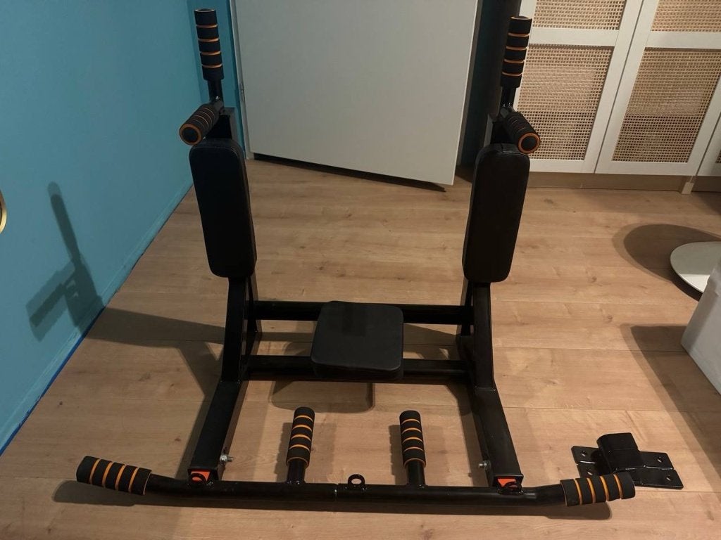 Optrekstang + dipstation voor wand / pull up bar, als nieuw, Ophalen, Zo goed als nieuw, Armen, Oprekstang