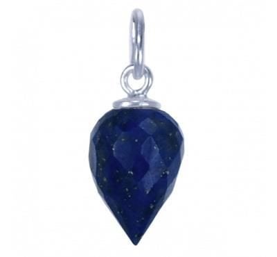 Zilveren bedel hanger met Lapis Lazuli druppel, Sieraden, Tassen en Uiterlijk, Blauw, Nieuw, Ophalen of Verzenden, Steen of Mineraal
