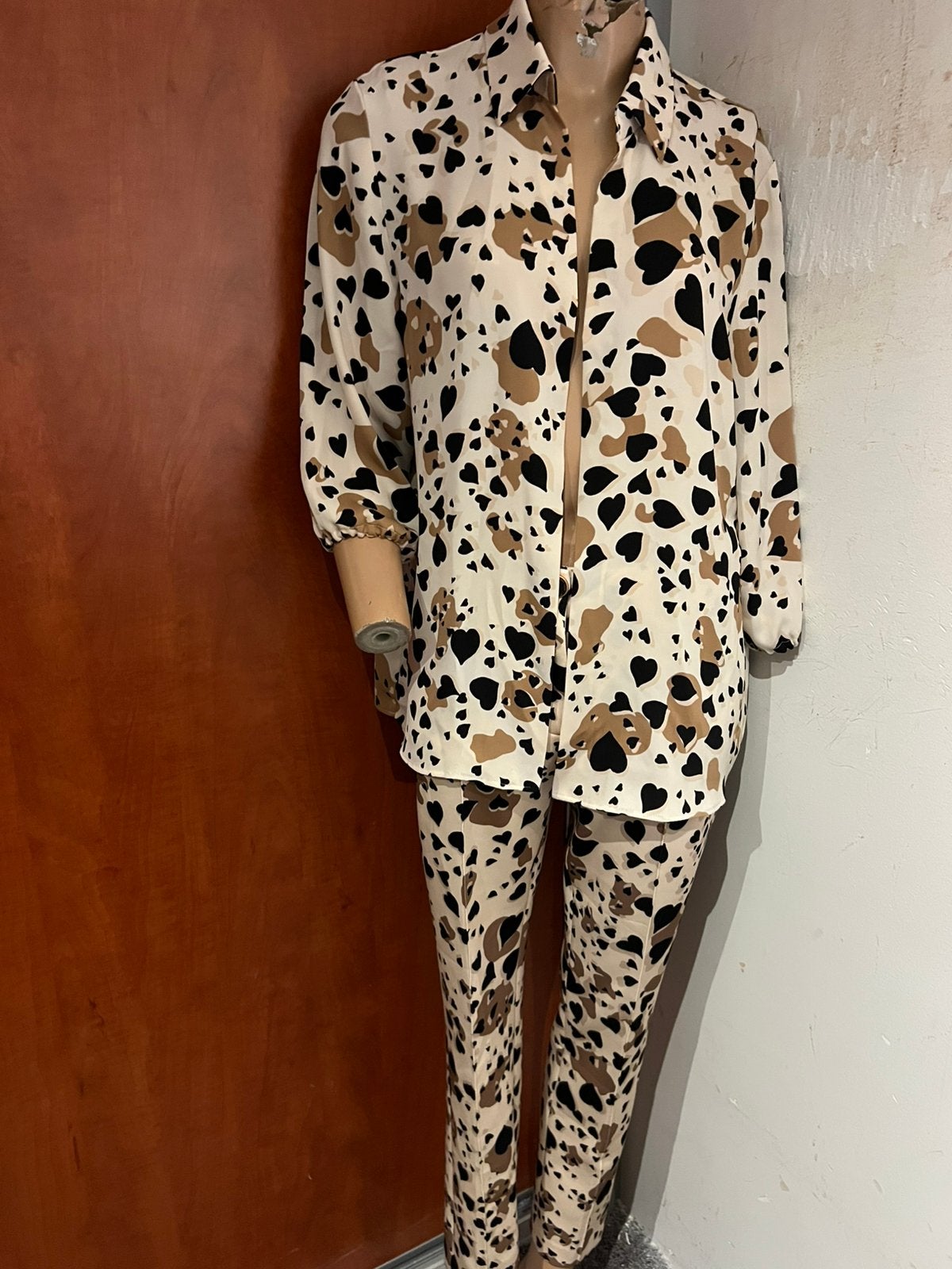 MARCCAIN pak broek m 4 jasje 6 origineel zgan, Maat 38/40 (M), Kostuum of Pak, Beige, G