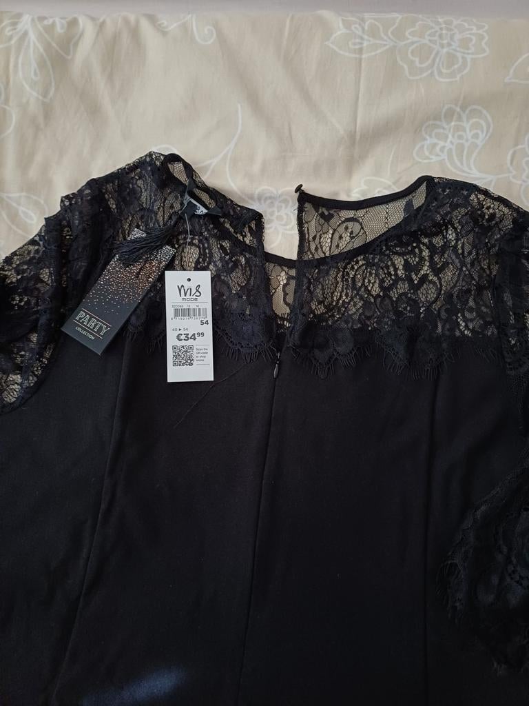 Zwart jurkje met kant, Kleding | Dames, Jurken, Nieuw, Maat 46/48 (XL) of groter, Zwart, Boven de knie, Ophalen