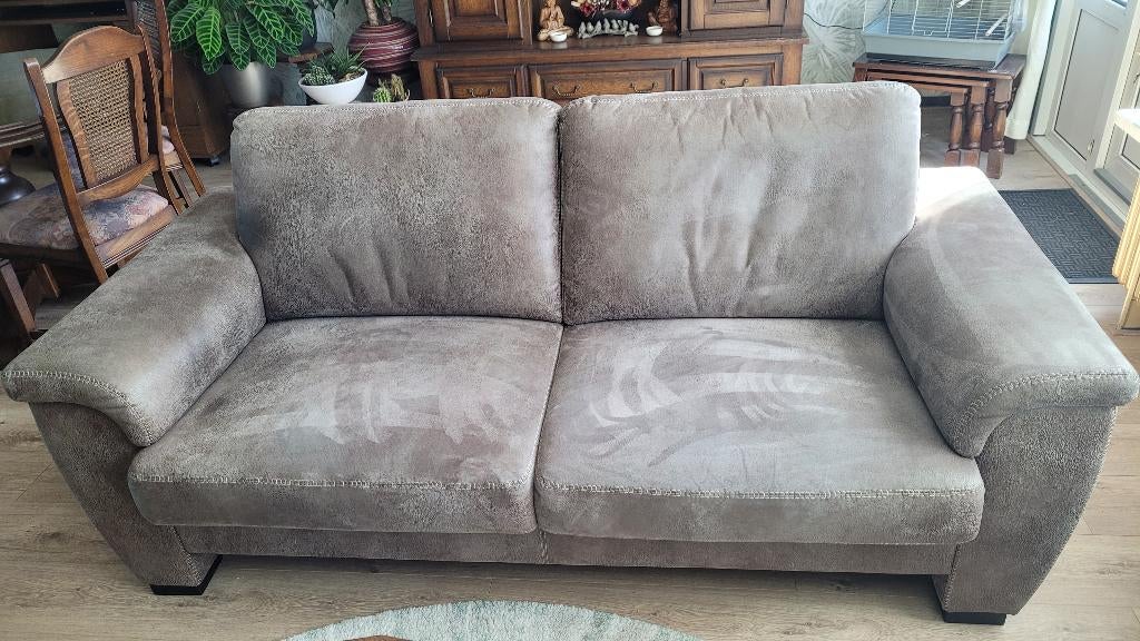 2/3 zit bank met fauteuil, Ophalen, Gebruikt, Driepersoons, 75 tot 100 cm