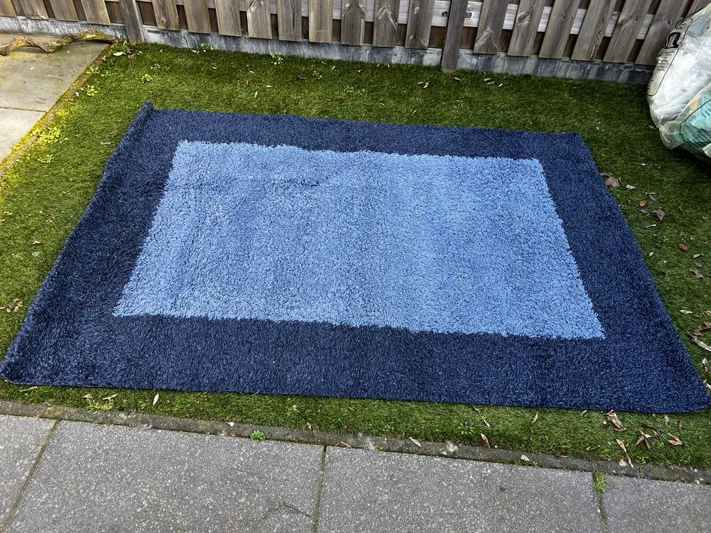 Blue Shaggy  Area Rug – Large – Very Good Condition, Ophalen, 100 tot 150 cm, Blauw, Zo goed als nieuw