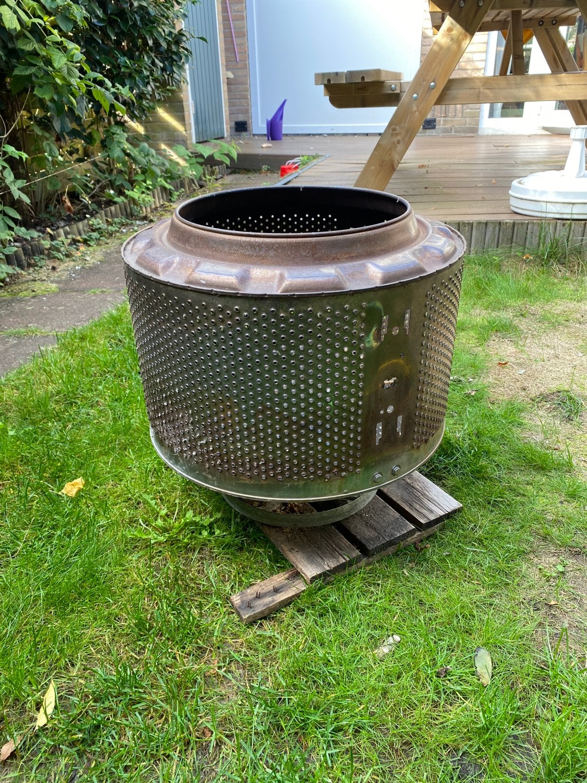 vuurkorf/ vuurton van oude wasmachine trommel, Ophalen, Gebruikt